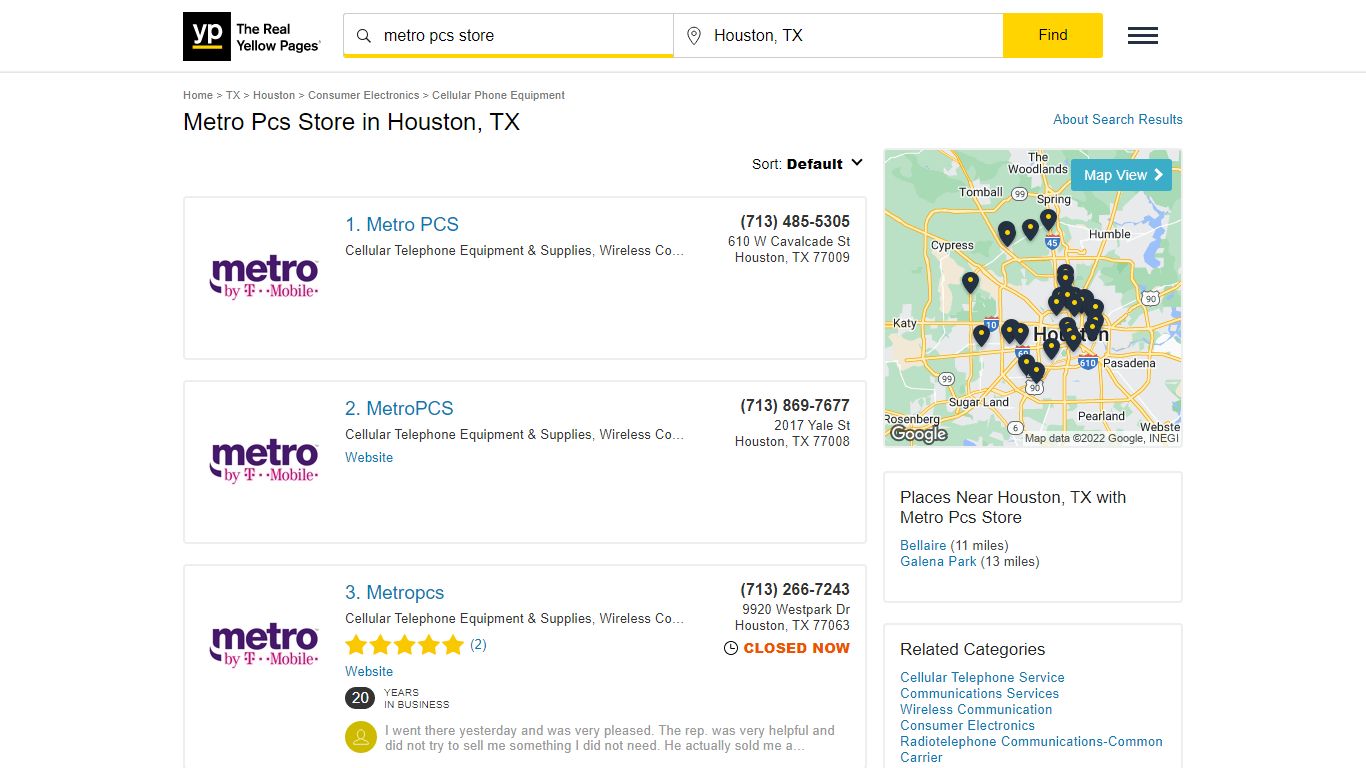 Metro Pcs Store Locations & Hours Near Houston, TX - YP.com